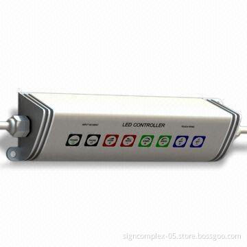 Waterproof LED Controller with Remote Control, 12 to 24V DC Input Voltage and 3-output Channels RGB